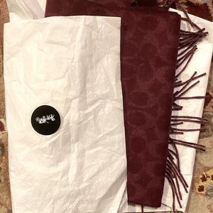 Authentic coach cashmere reversible scarf